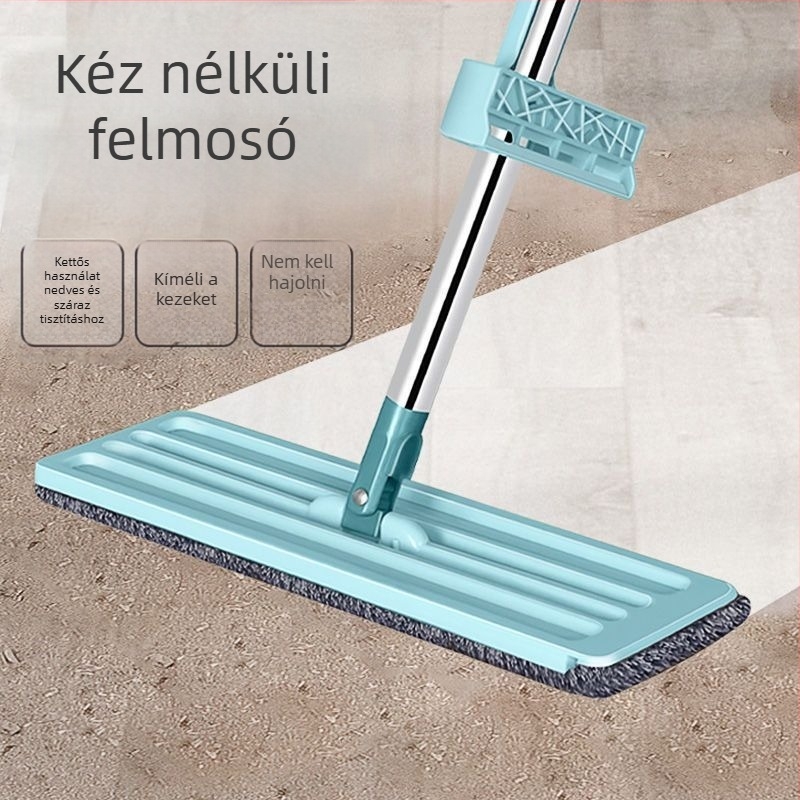 Csúszólemezes felmosó a padló tisztításához, kézi csavarás nélkül, száraz–nedves kettős használat, sík felület, mindent egyben otthoni használatra