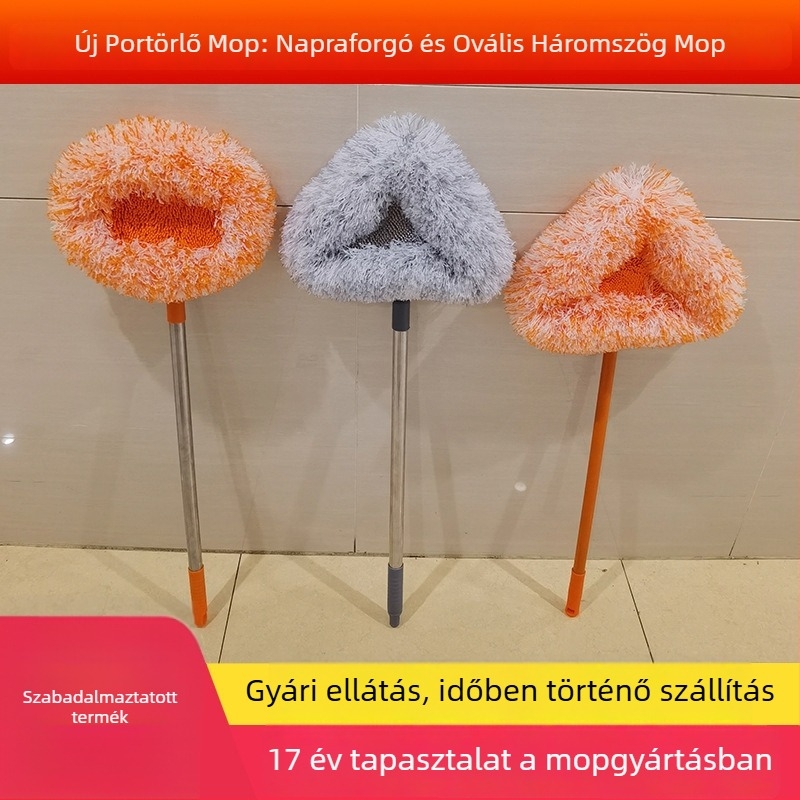 Ovális felmosó nagy háromszög fejjel, padló tisztítására és falakról a por eltávolítására, testreszabható