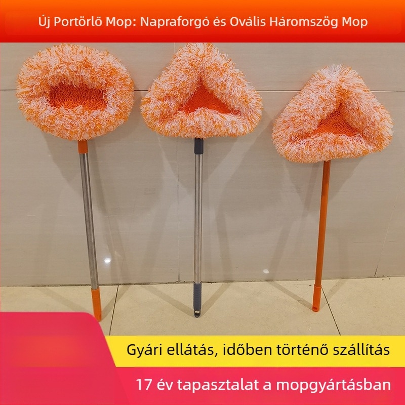 Ovális felmosó nagy háromszög fejjel, padló tisztítására és falakról a por eltávolítására, testreszabható