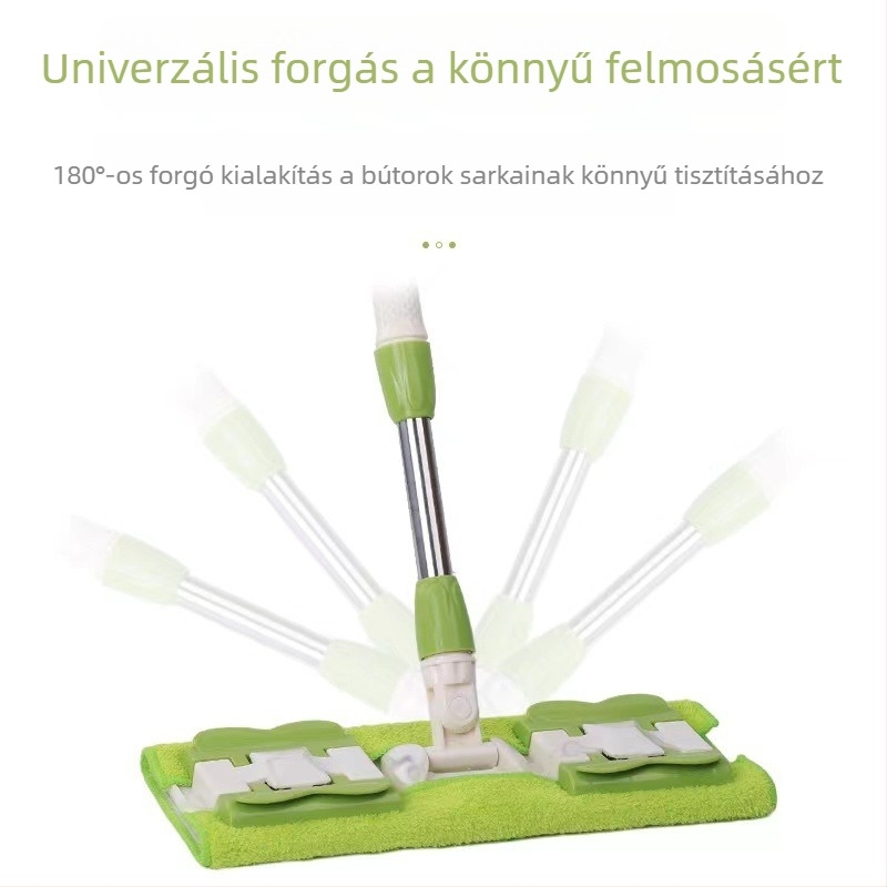 Egyedi, otthoni használatra szánt lapos mop, kézi mosás nélküli speciális klipszes mop, rendkívül nedvszívó, szélesebb kivitel