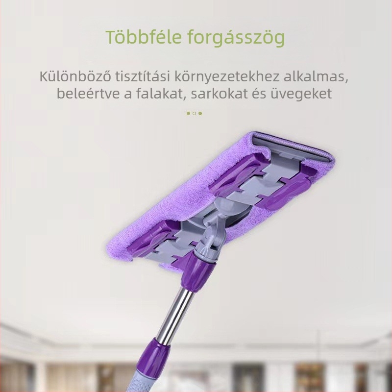 Egyedi, otthoni használatra szánt lapos mop, kézi mosás nélküli speciális klipszes mop, rendkívül nedvszívó, szélesebb kivitel