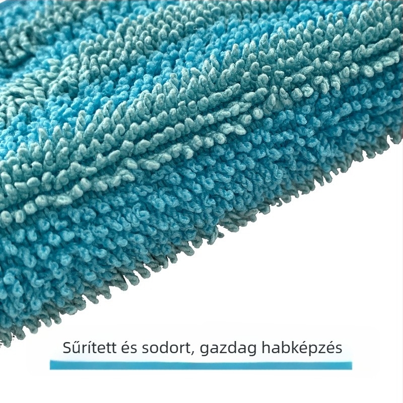 Testreszabható mikroszálas csavart mopfej ablaktisztításhoz Velcro kendővel, vastított kivitel, kiváló nedvszívó képesség