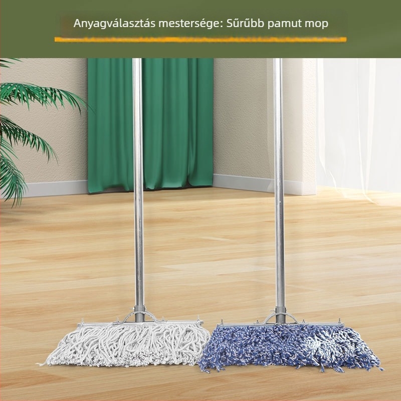 Régi stílusú pamut mop fémnyéllel, alkalmas takarításra iskolákban és létesítményekben, széles pamutszálas fej, nagy méretű mop