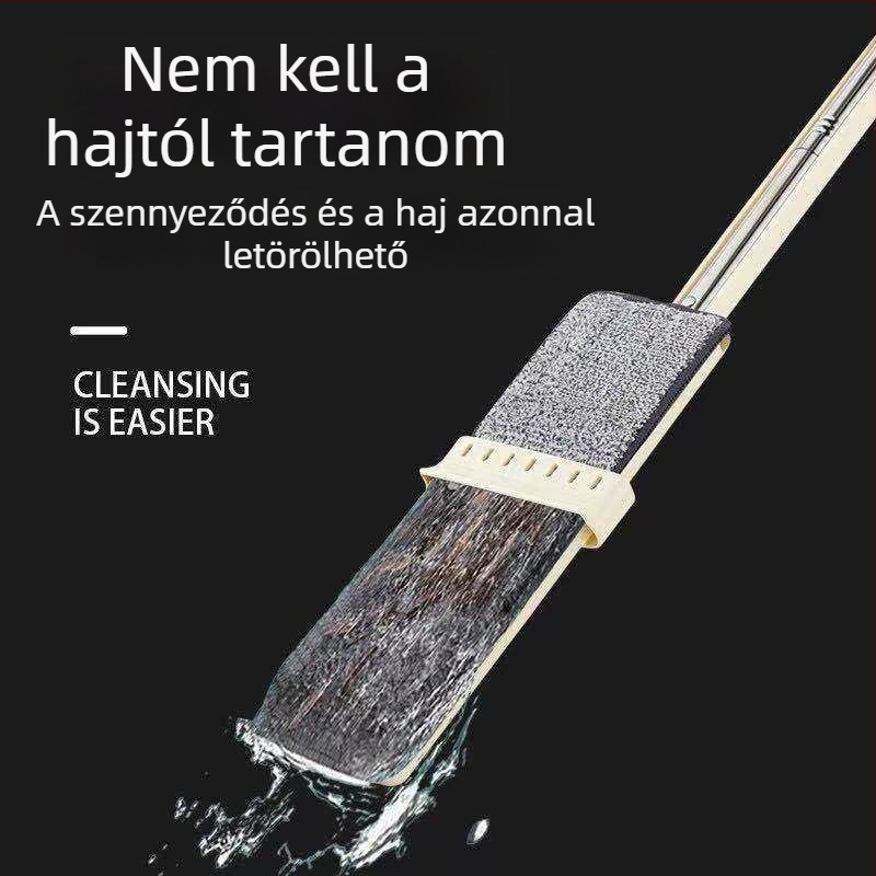 35×12 cm lapos mop, forgó, száraz és nedves tisztításra, otthoni használatra, kézi mosás nélkül