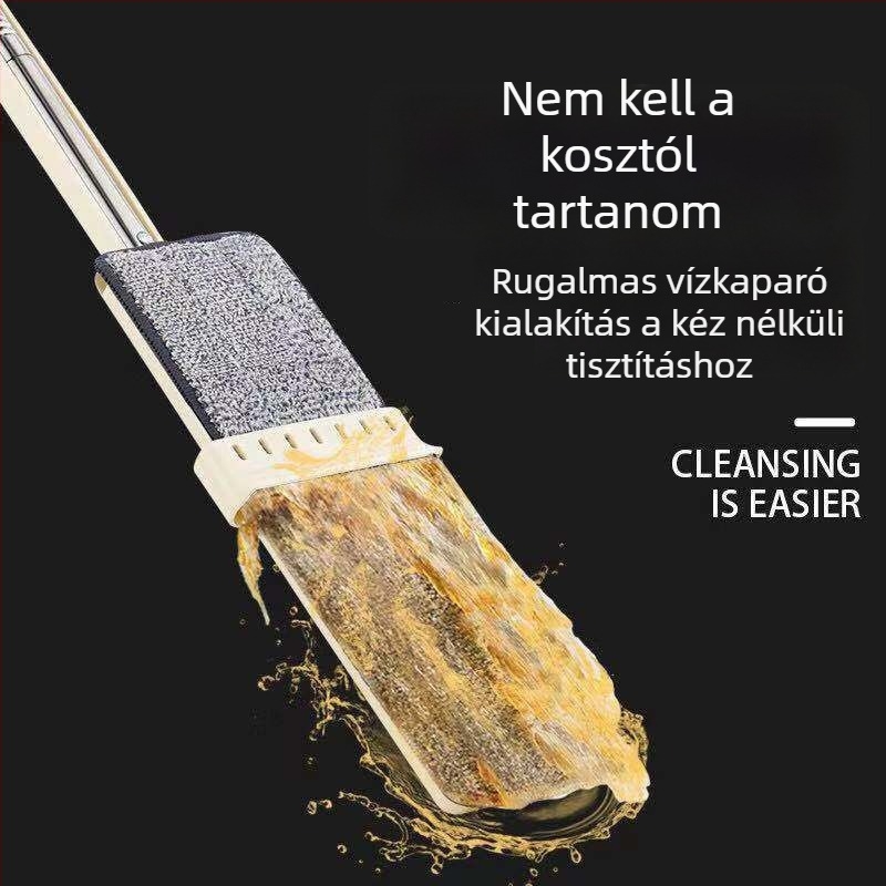 35×12 cm lapos mop, forgó, száraz és nedves tisztításra, otthoni használatra, kézi mosás nélkül