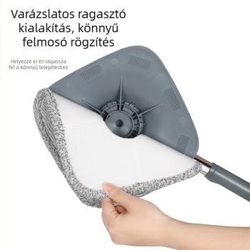 Testreszabott forgó mop háztartási használatra, kézi mosás nélküli, egyetlen vödörrel és forgó kinyomó rendszerrel, lapos mop szennyeződések elválasztásával