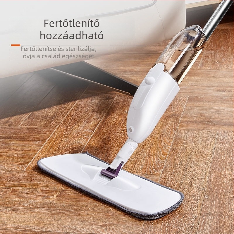 Személyre szabott vízzel permetező mop, háztartási használatra — nedves és száraz tisztításra alkalmas lapos mop