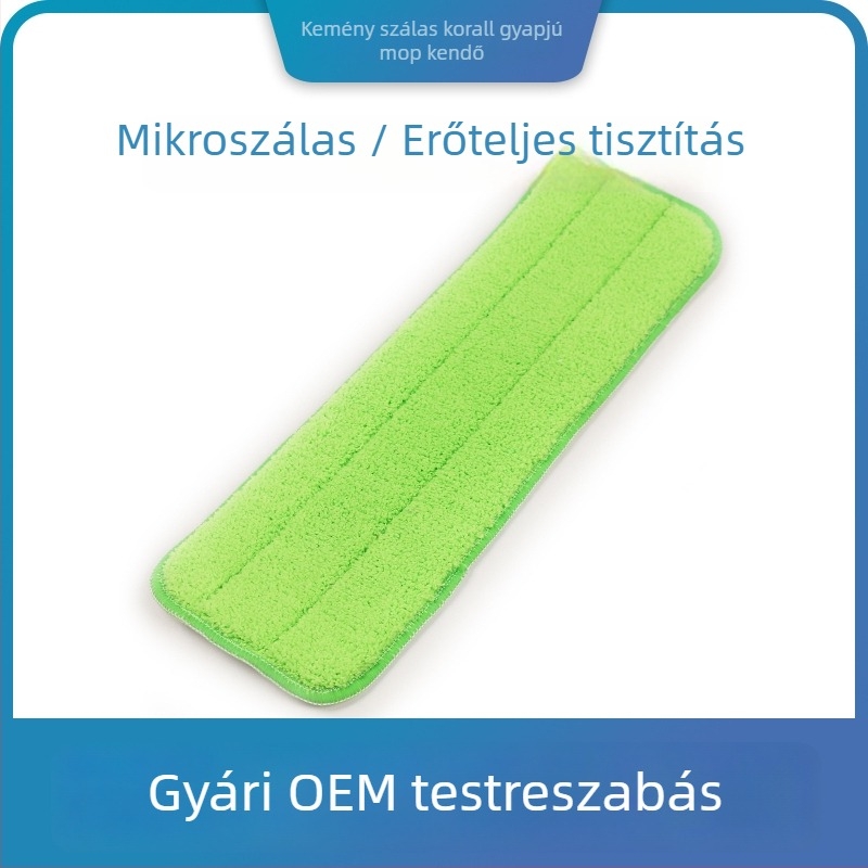 Lapos felmosó helyettesítő kendő Velcro rendszerhez, mikroszálas korall bársony, kézi mosás