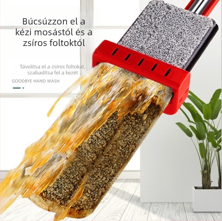 Személyre szabott OEM lapos mop háztartási használatra, száraz és nedves tisztításra, levehető és mosható mop fej.