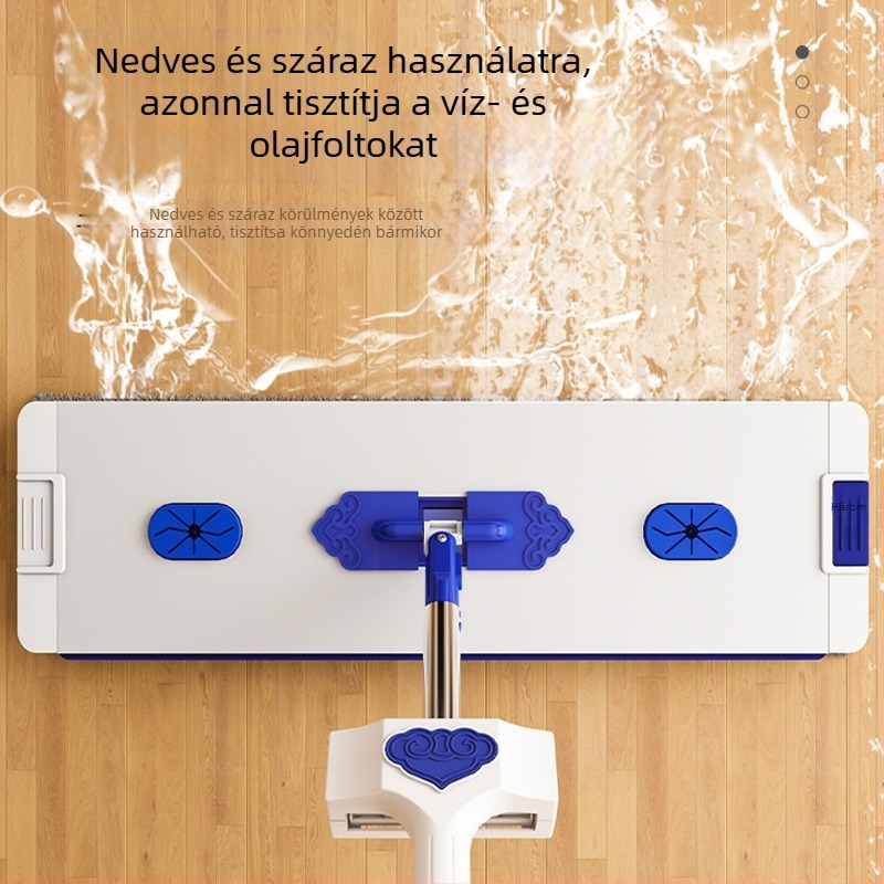 Kéz nélküli lapos mop otthonra, alumínium ötvözetből, mikroszálas kendő, nagy felszívó képesség, 2025-ös modell