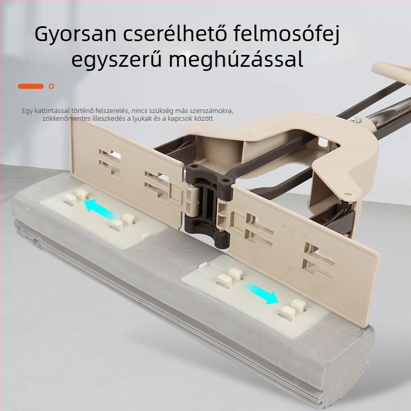 Összecsukható szivacs mop görgővel a víz kinyomásához, levehető, könnyű, otthoni tisztításra