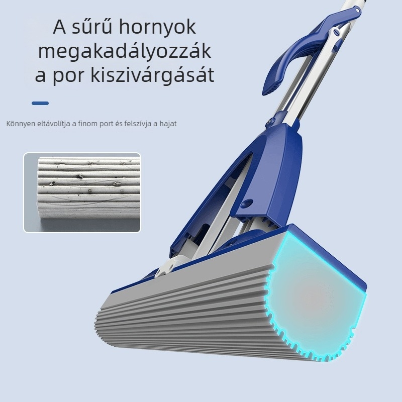 Kéz nélküli szivacsos felmosó háztartási használatra, összecsukható PVA fejjel, nedvszívó