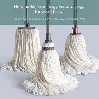 Forest régi stílusú kör fejű pamut mop, nagy méret, háztartási használatra, rozsdamentes acél nyéllel