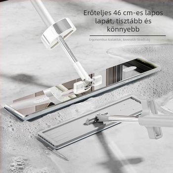 Titánium-kristály lapos mop, teleszkópos nyéllel, 145 cm, mikroszálas