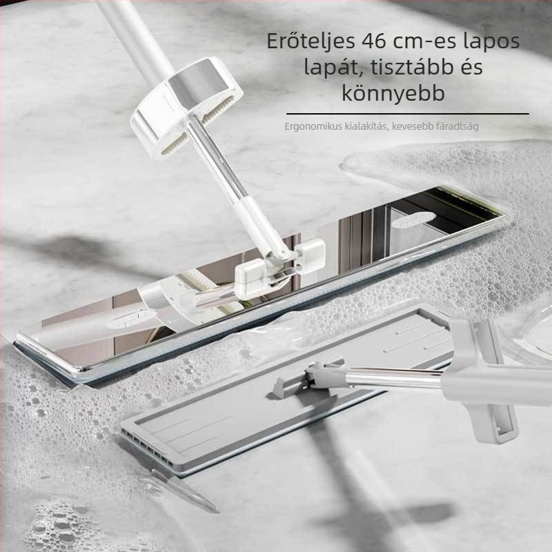 Titánium-kristály lapos mop, teleszkópos nyéllel, 145 cm, mikroszálas