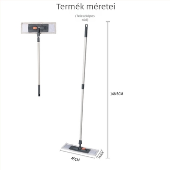 HOLAMOPA mikroszálas lapos mop nedves és száraz tisztításhoz, kézi mosás nélkül, szürke-narancs