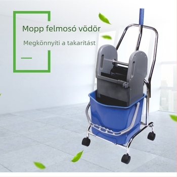 Testreszabott 23 literes mop kinyomó vödör, kézi nyomású, hordozható, egyszemélyes tisztítóedény otthonra és hotelbe