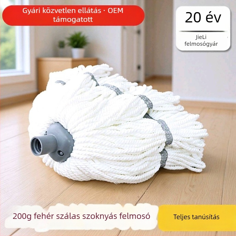 Körk alakú mop fej, nagy műanyag fej, ultra vékony mikroszálas szálak, rendkívül nedvszívó, szoknyaszerű dizájn, testreszabható és OEM elérhető