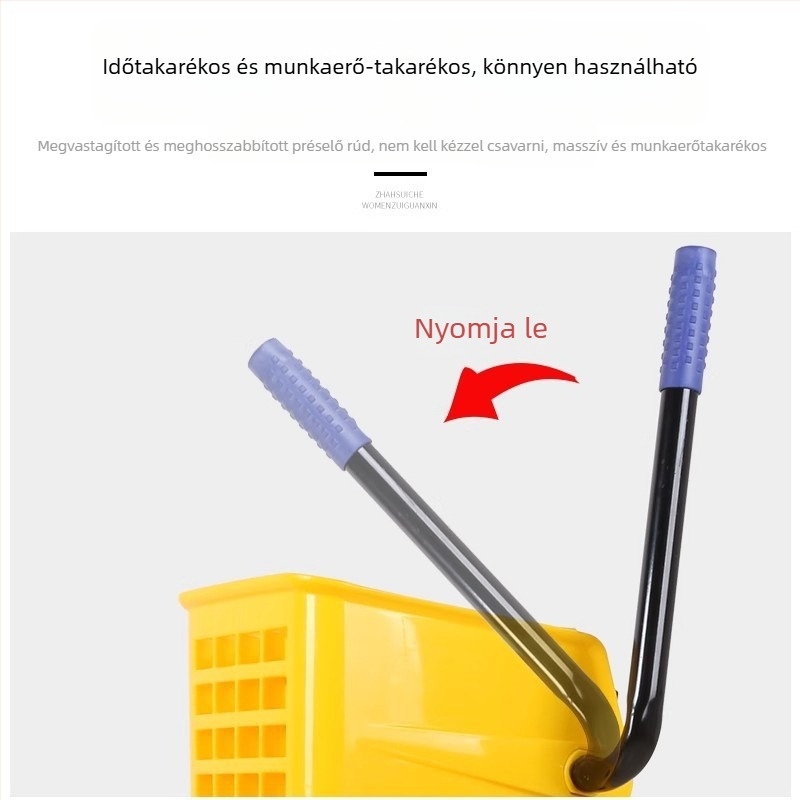Kereskedelmi felmosó vödör víz kinyomóval, kéz nélküli felmosó vödör háztartási használatra, fej felmosáshoz