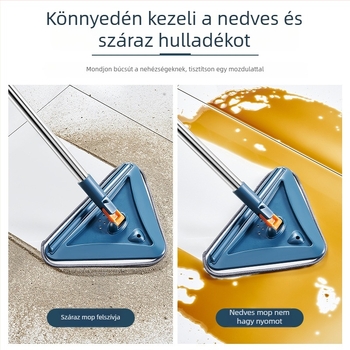 Nagy teleszkópos háromszögű felmosó 360°-os forgatással üvegfelületekhez, falakhoz és mennyezethez