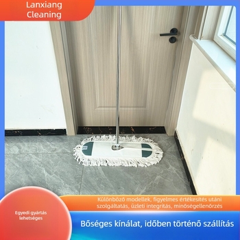Személyre szabható nagy paneles lapos mop pamutszállal a por tisztításához