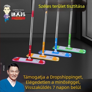 Nagy méretű alumínium lapos mop érintés nélkül, otthoni használatra, forgó fejjel