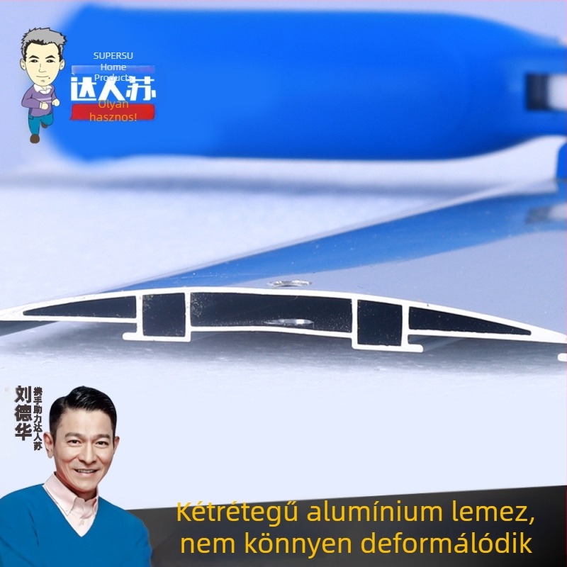 Nagy méretű alumínium lapos mop érintés nélkül, otthoni használatra, forgó fejjel