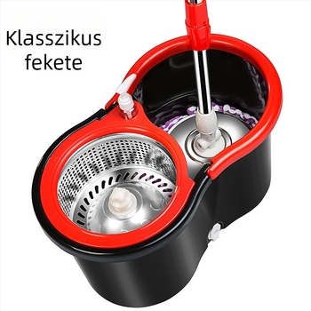 Kétirányú meghajtású forgó mop vödör készlet, kézi nyomású mopfej és érintésmentes öblítés