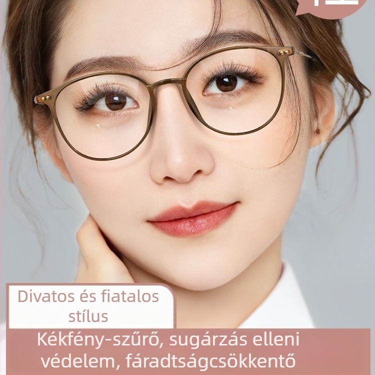 Női olvasó szemüveg kékfényvédővel, HD 9531, ovális keretű TR90