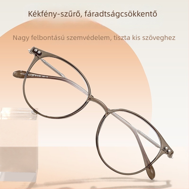 Női olvasó szemüveg kékfényvédővel, HD 9531, ovális keretű TR90