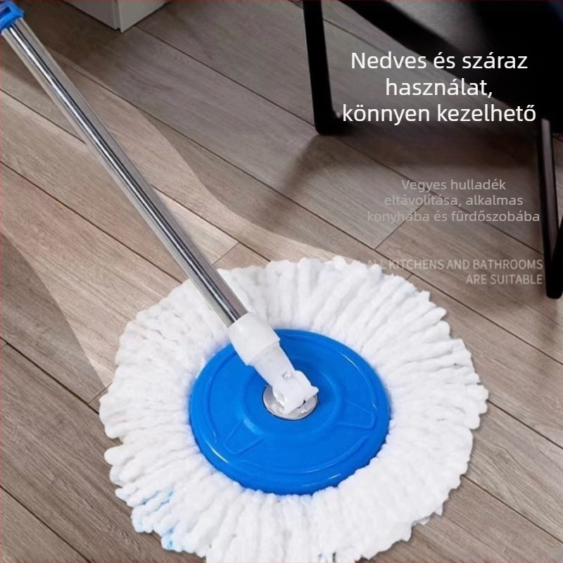 Prémium mop és vödör készlet otthoni használatra, kettős hajtású forgó kinyomó mop