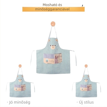 Medve karikatúra kötény a konyhához és a háztartási tisztításhoz, ujj nélküli, foltálló