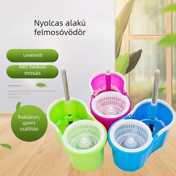 Beépített forgó mop vízfelvétellel, kézi nyomású működtetés, kettős hajtású, nyolcszög alakú mopvödör