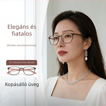 6812 Magas felbontású olvasószemüveg idős nőknek, elegáns négyszögletes teljes kerettel