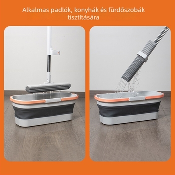 Összecsukható szilikon felmosó készlet vödörrel