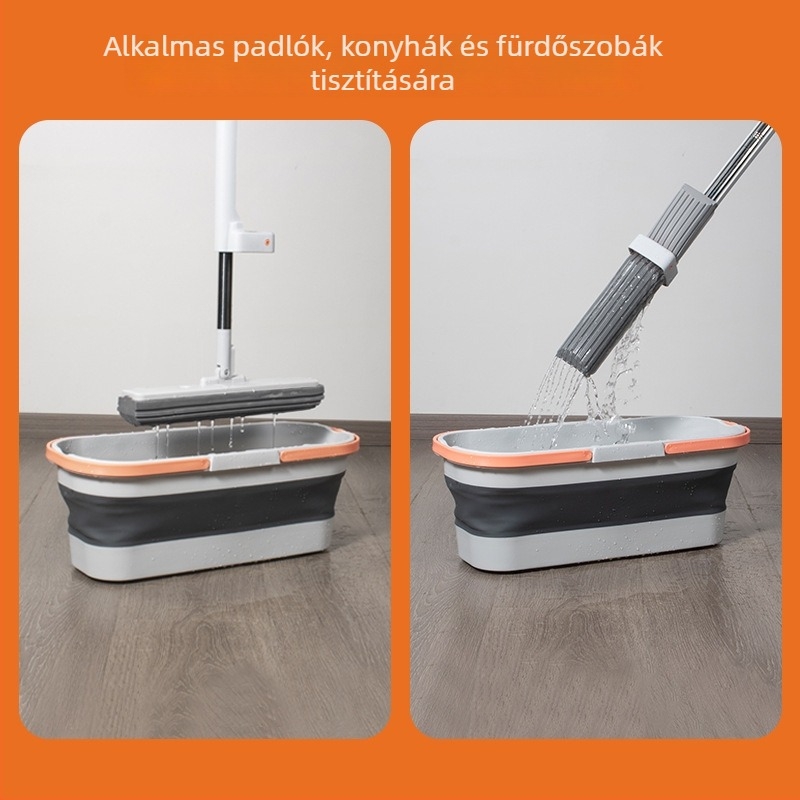 Összecsukható szilikon felmosó készlet vödörrel