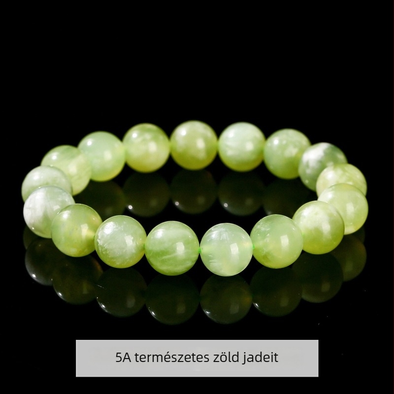 Természetes zöld jáde karkötő, unisex, pásztor-stílus ihletésével