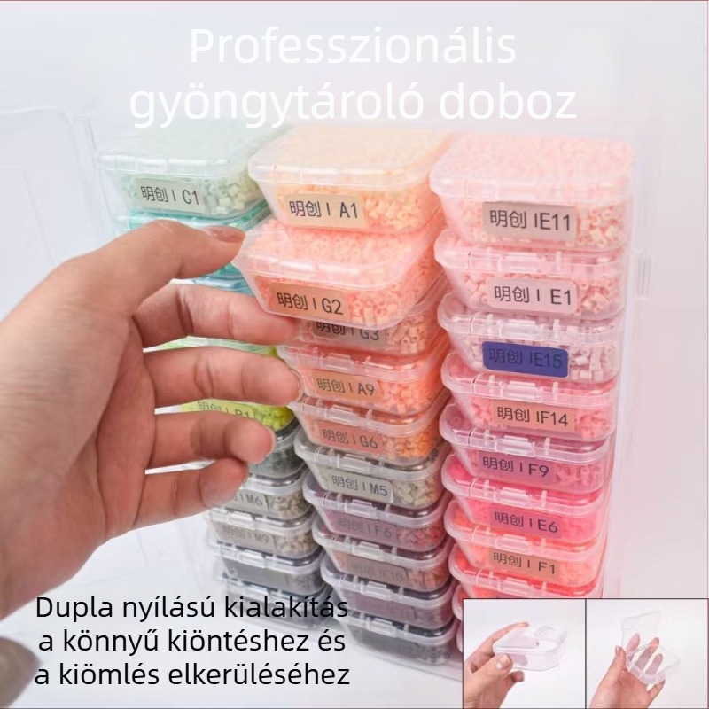 Mingchuang 2.6 mm gyöngy tároló doboz, kompakt négyzetes kialakítás, 1500 gyöngy befogadására, ideális gyermek DIY projektekhez