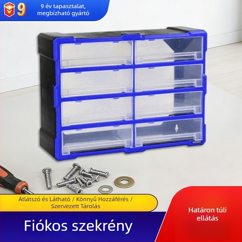 Átlátszó PP fiókos alkatrész-szekrény, integrált szerszámos doboz a GDT-től, műanyag alkatrész-tároló doboz horgászathoz és építőelemekhez