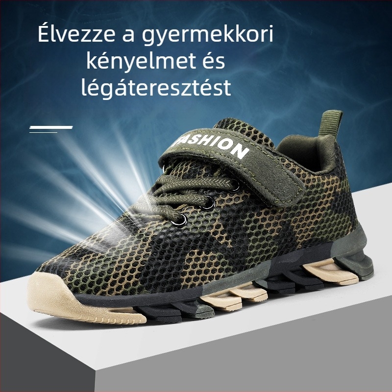 2026 Új gyerekeknek készült nyári hálós sportcipő, légáteresztő