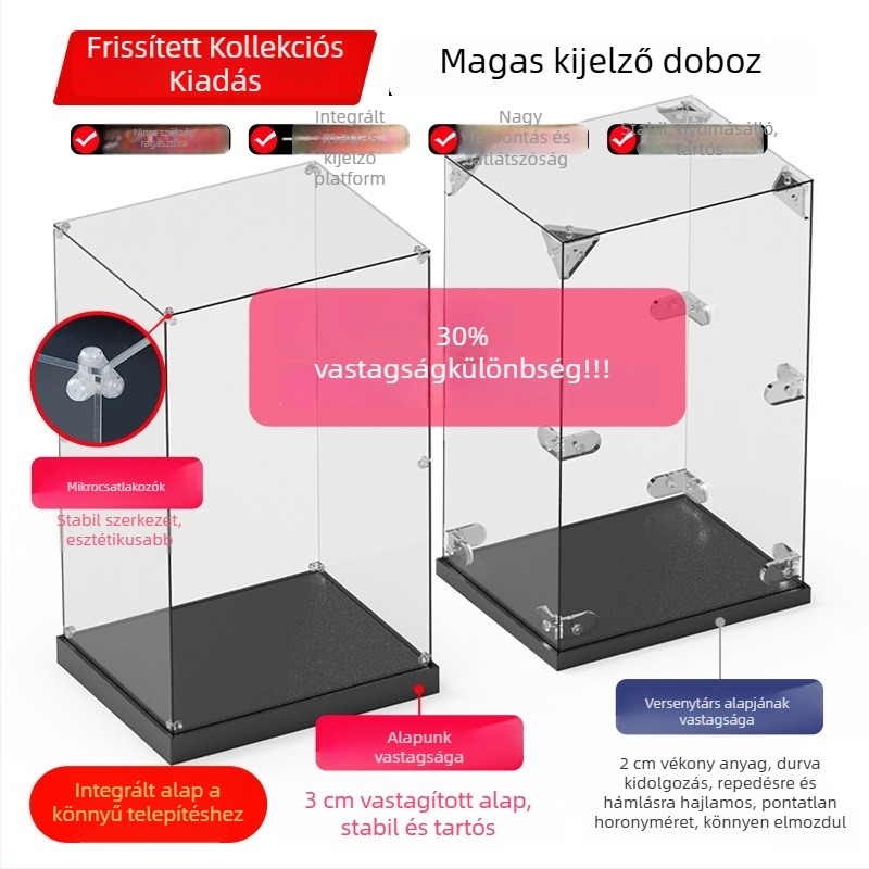 Integrált akril modell bemutató doboz magas átláthatósággal, porálló Gundam játékokhoz