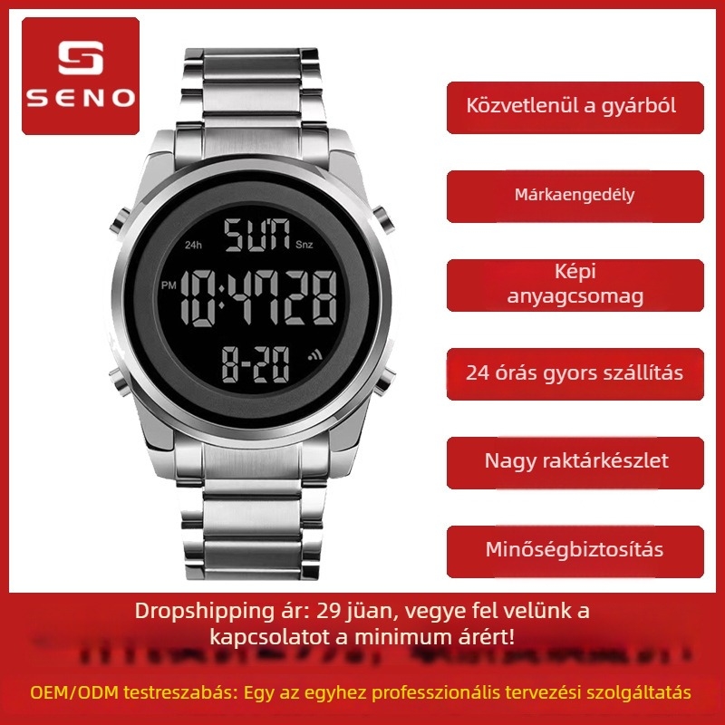 Seno Chennuo digitális karóra – diák modell, többfunkciós, divatos, vízálló sportdigitális óra férfiaknak