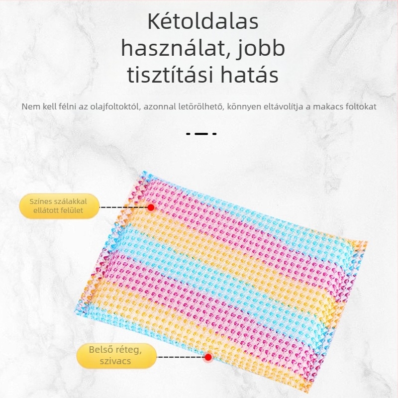 Háromszínű szivacstömb, vastagított és tartós, mosogatáshoz, konyhai tisztításhoz és fazék súrolásához