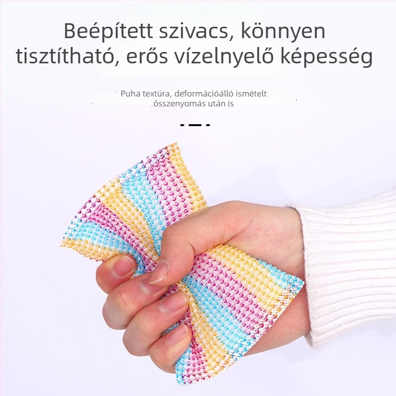 Háromszínű szivacstömb, vastagított és tartós, mosogatáshoz, konyhai tisztításhoz és fazék súrolásához