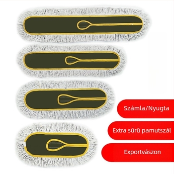 Lapos mopfej pamutszövetes cserélhető kendővel por tisztításához, méretek 60/80/90/110 cm