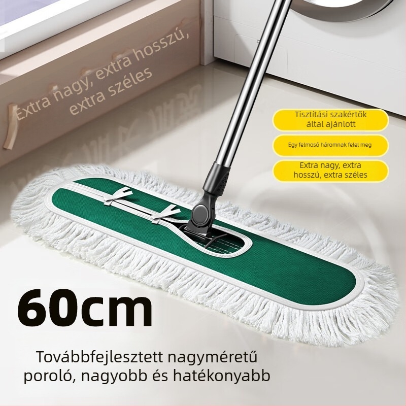 Jiajie Premium sík felmosó, 60 cm széles, nagy méretű poros felmosófa padlókhoz, márványhoz és járólapokhoz
