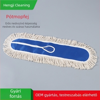 Nagy plos mop pamut szállal a por eltávolítására, hosszú nyéllel széles területekre, mop kendő 45/60/80/90/110 cm