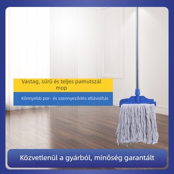 Pamut padló mop leválasztható fejjel és rozsdamentes acél rúddal kereskedelmi tisztításra