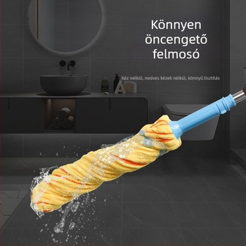 Önkiszárító forgó mop finom rostú fejjel, szürke csíkos