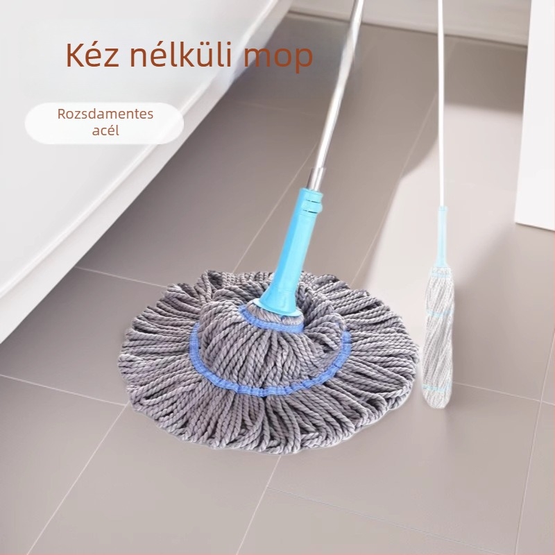 Önkiszárító forgó mop finom rostú fejjel, szürke csíkos